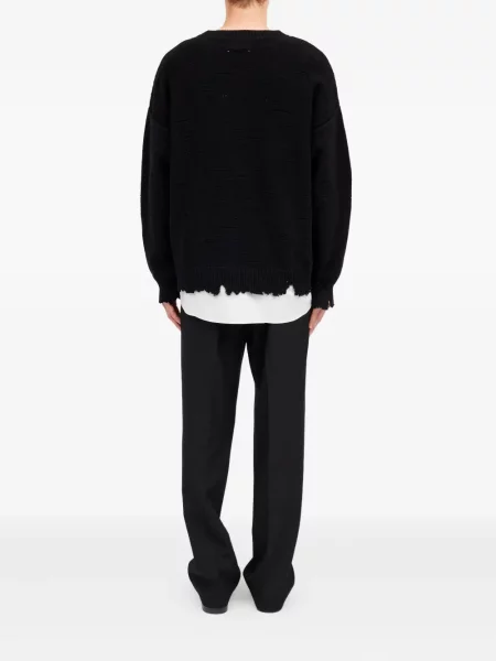 Pulover Mm6 Maison Margiela cu decolteu rotund negru