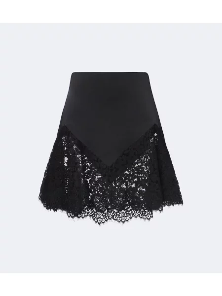 Fustă Stella Mccartney din satin asimetrică negru
