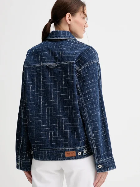 Kenzo geacă jeans de tranziție albastru