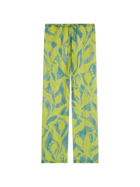 Spodnie Dries Van Noten w kwiatki z nadrukiem zielone