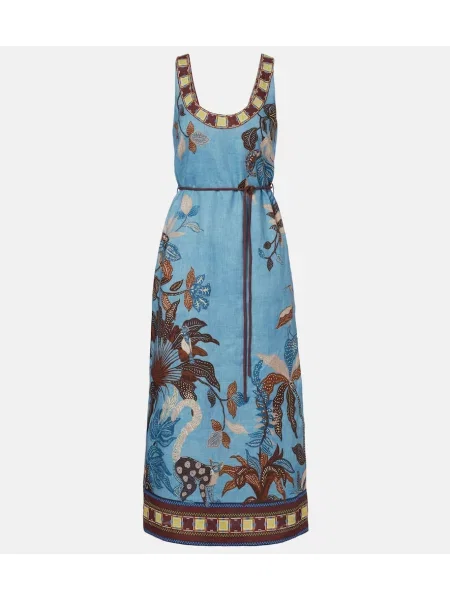 Rochie midi Alemais de in cu imagine până la genunchi albastru