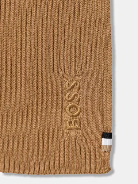 Шерстяной шарф Boss черный