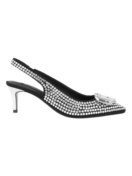 Czółenka Philipp Plein zamszowa z otwartą piętą szara
