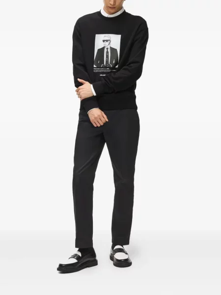 Hanorac Karl Lagerfeld cu imagine negru