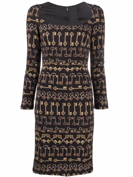 Oblekové šaty Dolce & Gabbana Pre-owned s potiskem černé