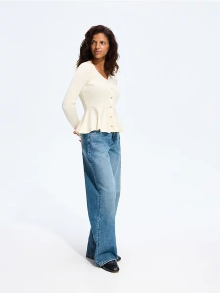 Reserved Cardigan cu adaos de nude