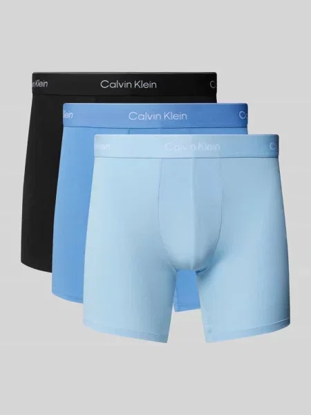 Obcisłe bokserki z elastycznym paskiem z logo w zestawie 3 szt. Calvin Klein Underwear niebieskie