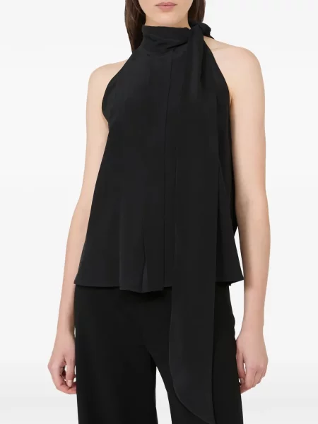 Top Max Mara cu funde fără mâneci negru