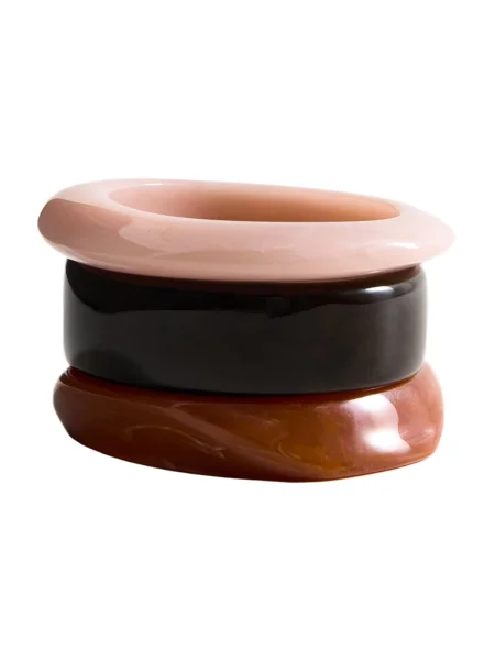 MANGO Zapestnica FABIOLA konjak / temno rjava roza