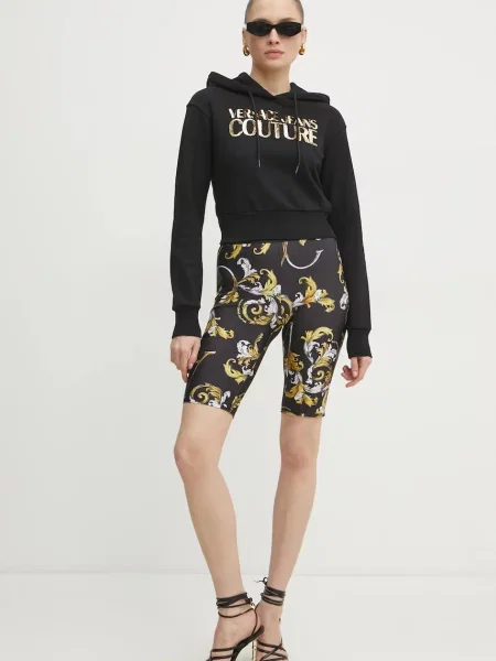 Кофта Versace Jeans Couture з капюшоном з аплікацією чорний