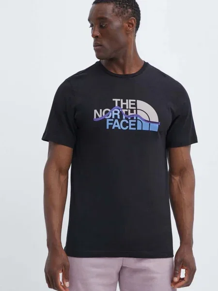 Тениска The North Face с принт черно