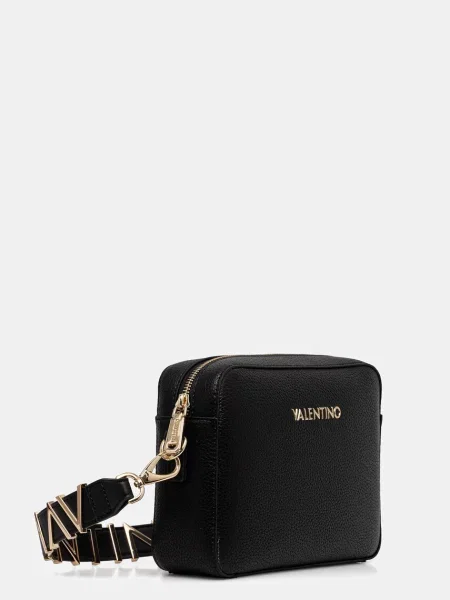 Lniana torebka Valentino By Mario Valentino czarna