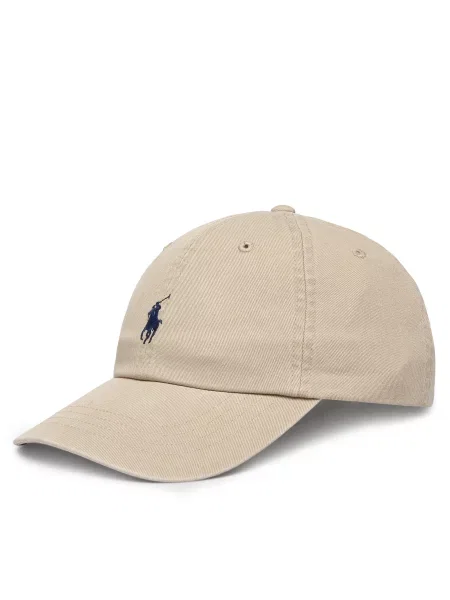 Шапка с козирка Polo Ralph Lauren жълто с изчистен дизайн бежово