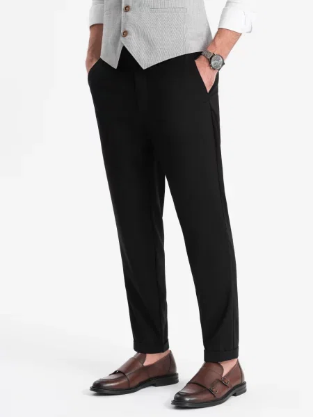 Talie elastică pantaloni chino Ombre negru