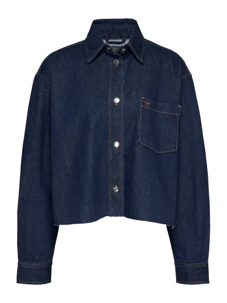 Jacheta Tommy Jeans Cropped Denim Shirt Jacket Denim XS albastru