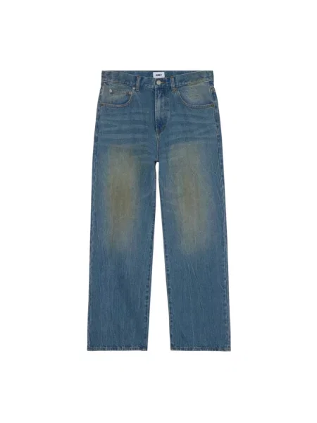 Jeansy straight leg Obey niebieskie