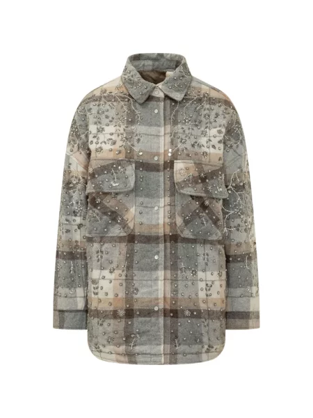 Cămașă Space Cowboy In Tartan Shirt în carouri gri