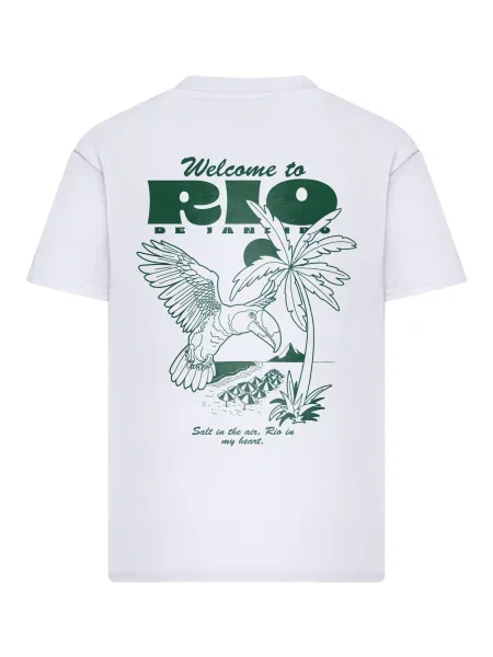 Mister Tee Tričko Welcome to Rio zelená biela