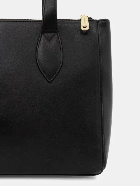 Lniana torebka Valentino Bags czarna