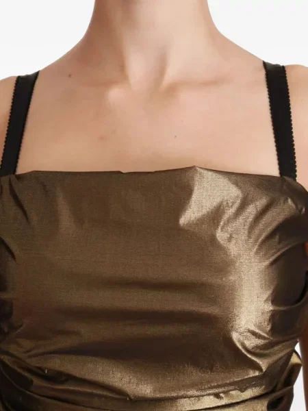 Rochie mini Dolce & Gabbana cu volane maro