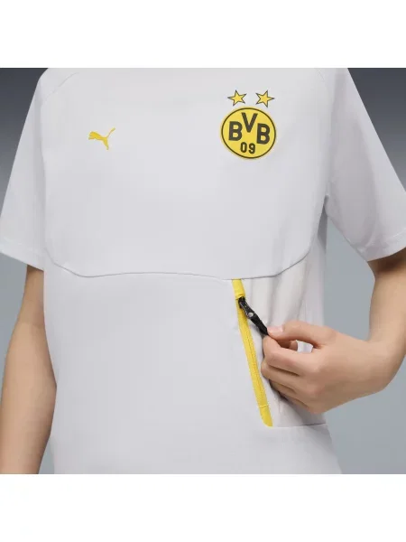 Młodzieżowa koszulka Borussia Dortmund PUMATECH z kieszenią Odzież szary