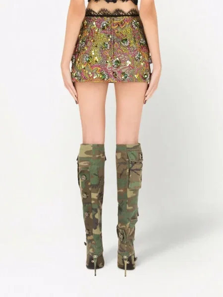 Fustă Dolce & Gabbana din jacard verde