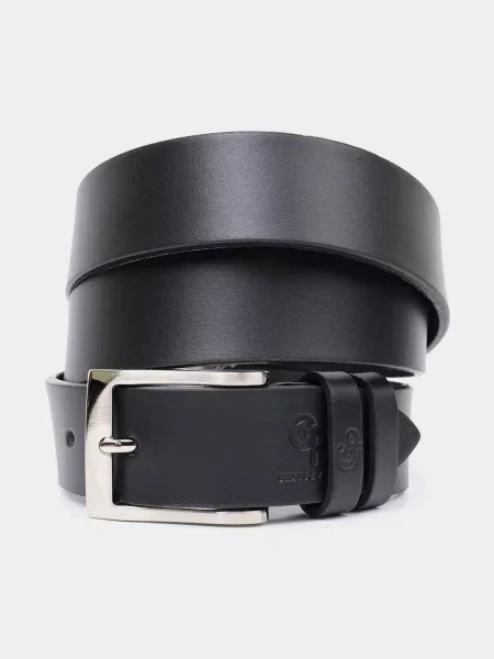Кожаный ремень Grande Pelle с ремешками черный