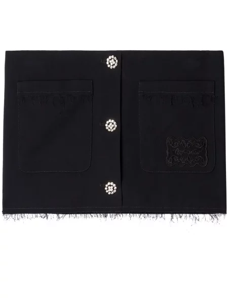 Haftowana mała mały spódnica mini Off-white biała