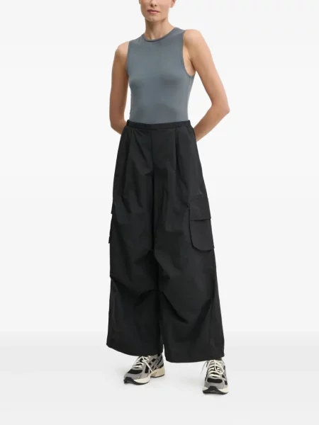 Pantaloni palazzo Adidas cu dungi plisat cu imagine albastru