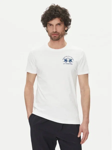 La Martina Tricou Vernie alb