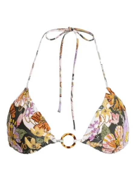 Bikini Agua Bendita cu model floral verde