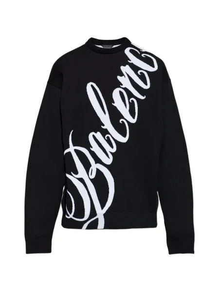 Pulover Balenciaga cu autograf negru
