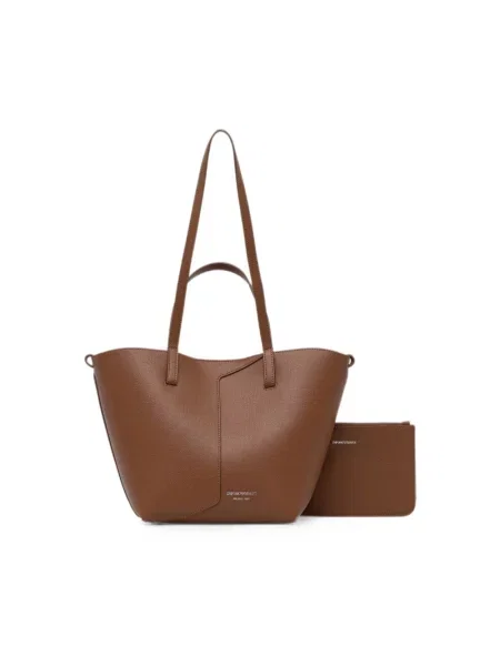 Shopperka Emporio Armani skórzana brązowa