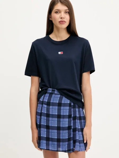 Тениска Tommy Jeans дамска тъмносиньо синьо