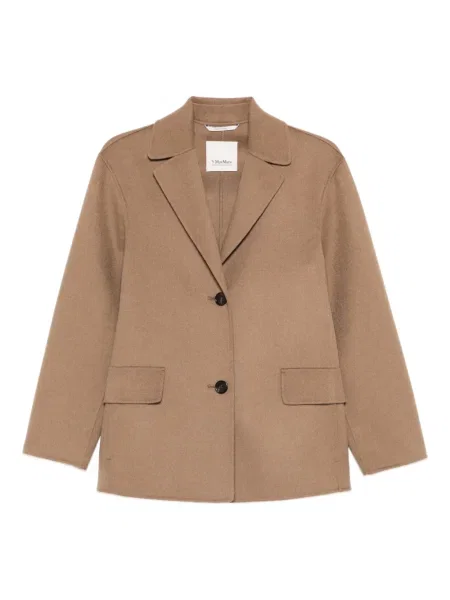 Geacă 's Max Mara cu buzunare cu nasturi maro