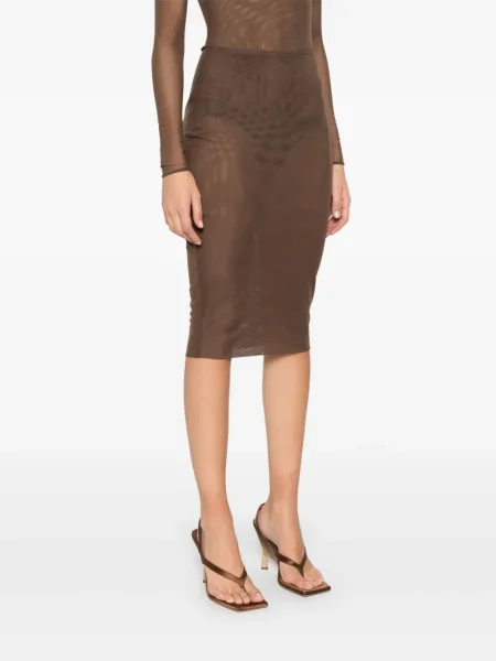 Midi sukňa Atu Body Couture hnedá