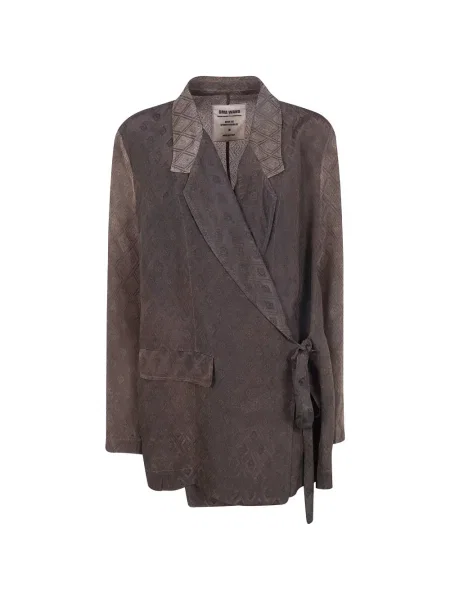 Kurtka Uma Wang z nadrukiem kopertowa brązowa