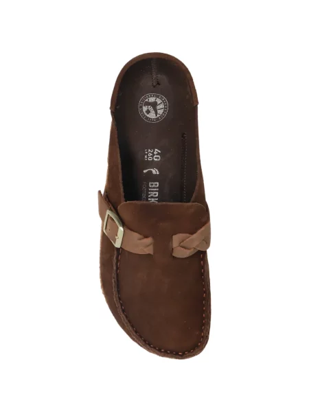 Papuci tip mules Birkenstock fără toc maro