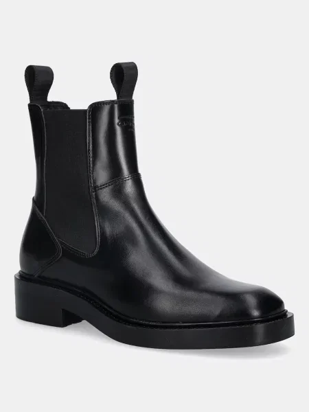 Gant ghete chelsea de piele Fallwi cu plat negru