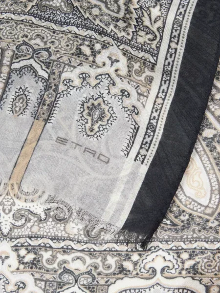 Fular Etro cu imagine cu model paisley gri