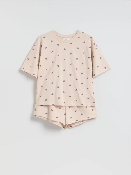 Reserved Pijama din două piese cu inimi nude