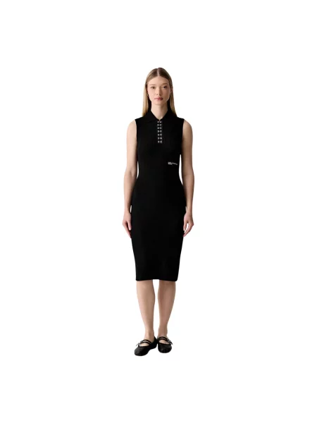 Sukienka Karl Lagerfeld Jeans Knit Collar Dress Black M czarna