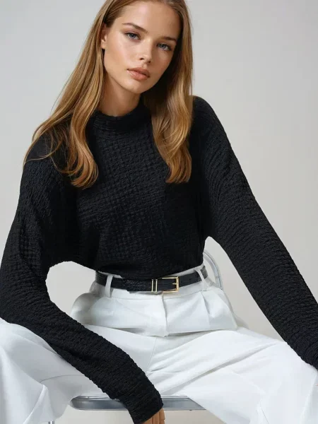 Trend Alaçatı Stili Tricou negru