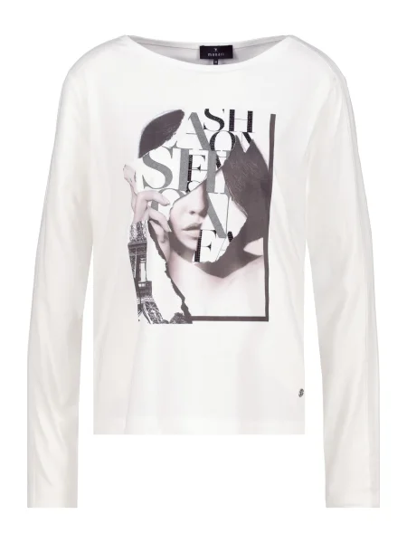 Monari Tricou gri închis / negru alb