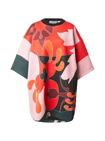 Essentiel Antwerp Rochie verde / roz / roșu negru