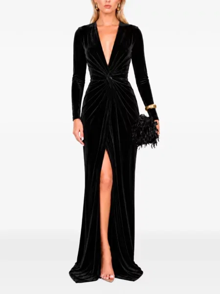 Rochie maxi Roserry de catifea negru