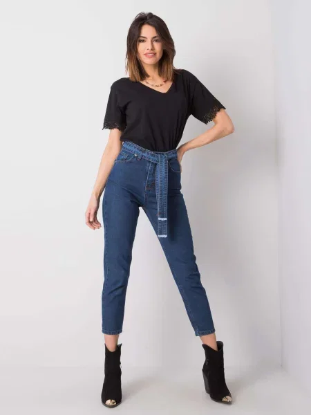 Pantaloni Fashionhunters albastru