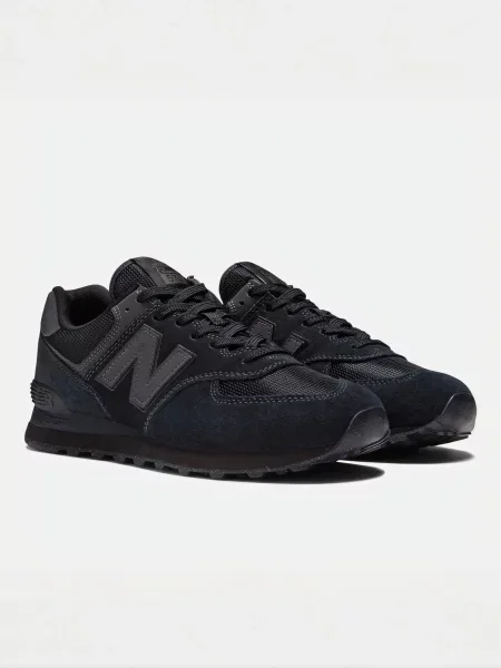 Замшевые повседневные кроссовки New Balance 574 черные