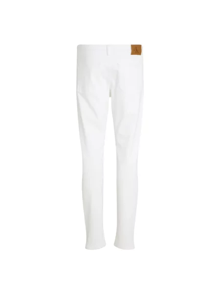 Jeansy straight leg Calvin Klein białe