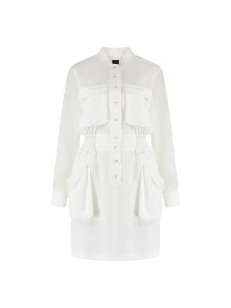 Sukienka koszulowa Pinko wiązana biała